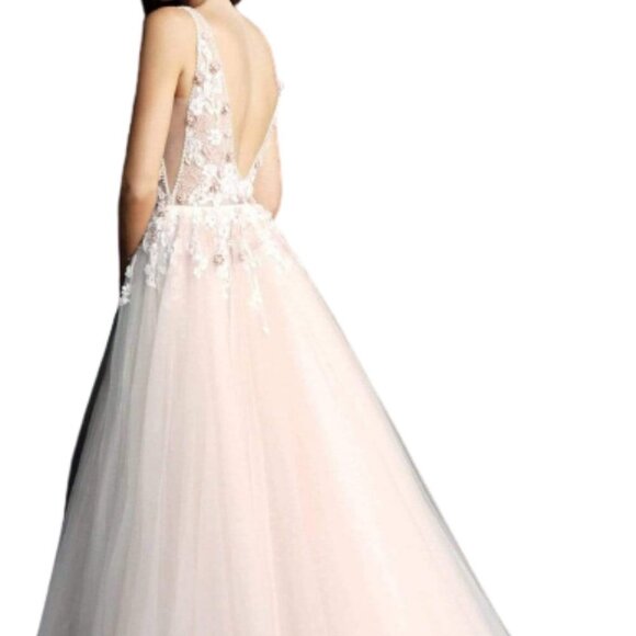 NWT Jovani 61109BSC Chiffon Prom Dress Pink Size 20 - Picture 2 of 7